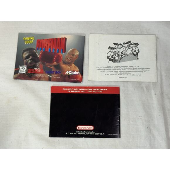 Ninja Turtles Back from the Sewers Batman Forever Tetris Nintendo Gameboy Manual - Picture 2 of 2
